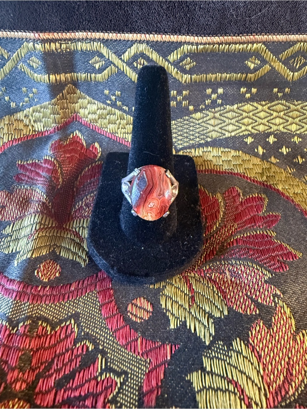 VTG 925 Sterling Red Agate Ring